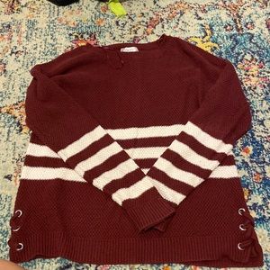 Knitted maroon sweater